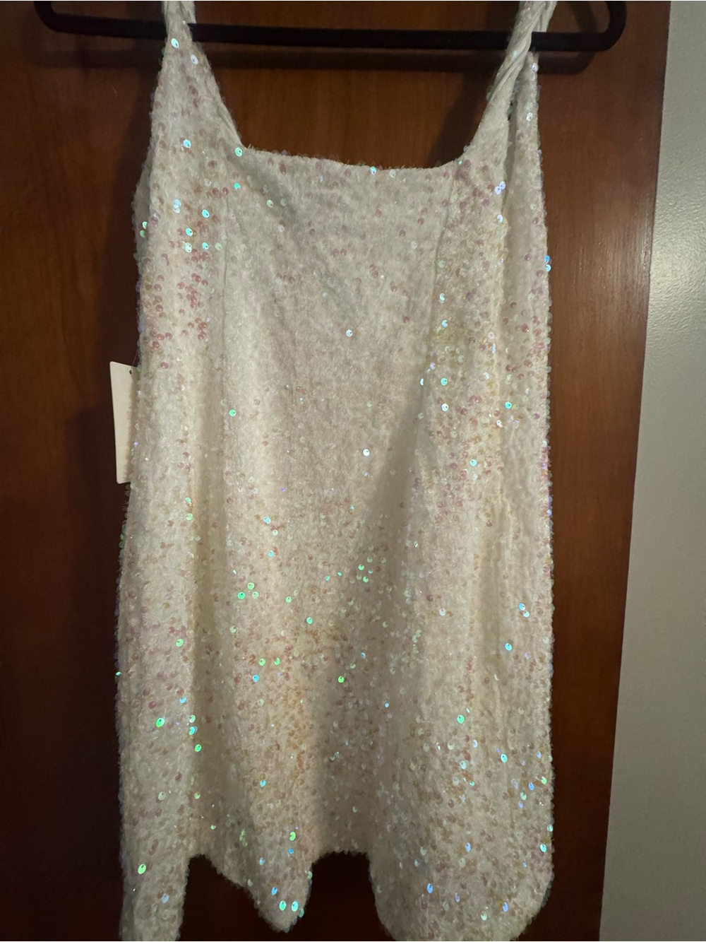 Sequin Slip Dress - Ivory Sparkle